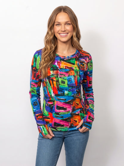 Microfiber Crew Neck Top