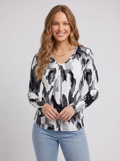 Microfiber V-Neck Top