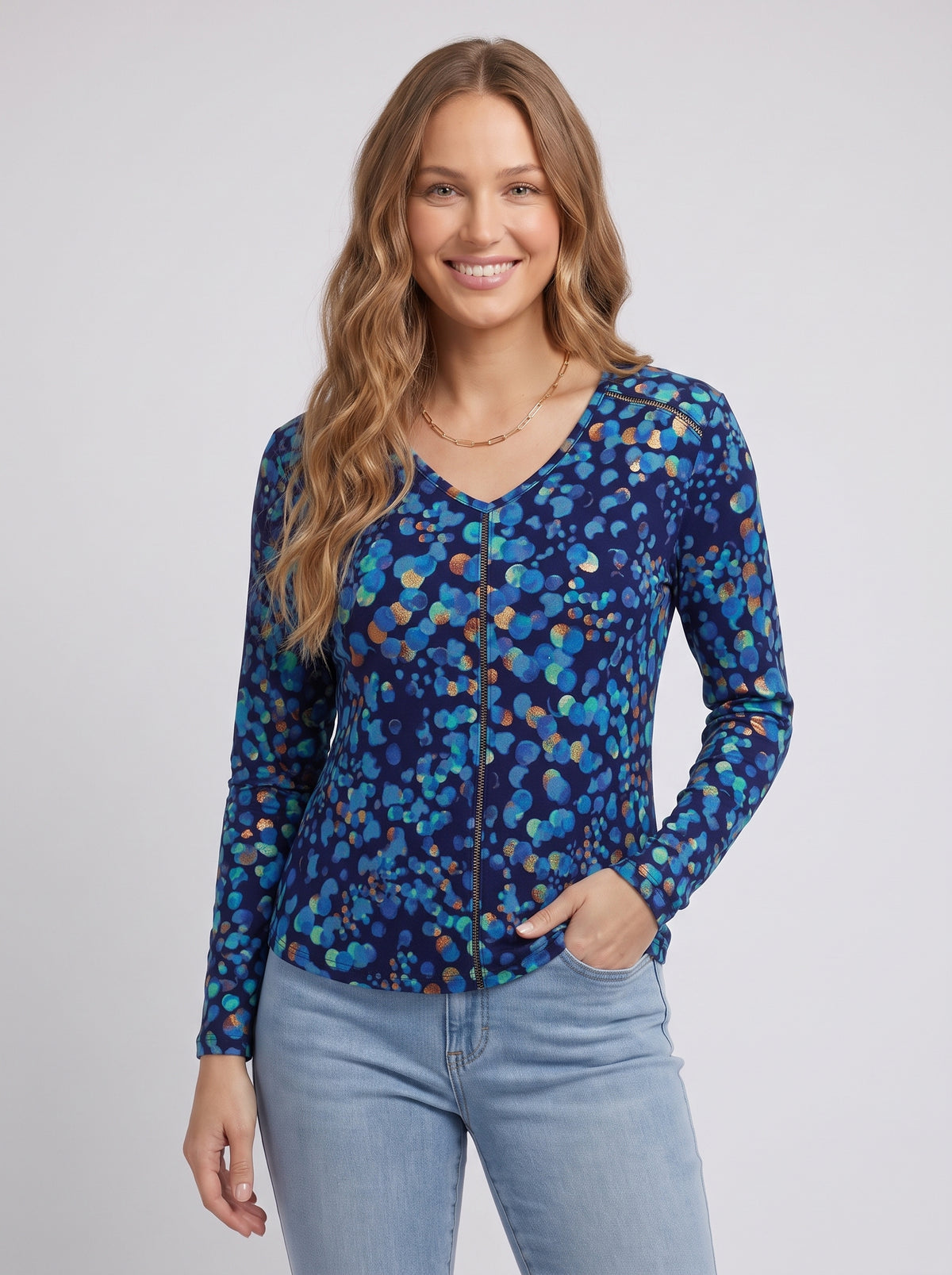 Microfiber V-Neck Top
