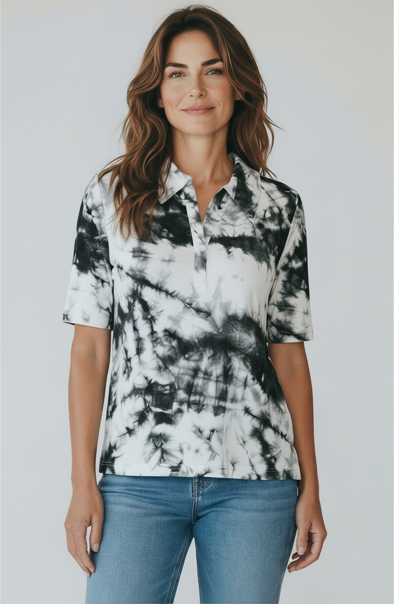 Viscose Johnny Collar Top