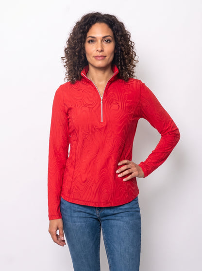 Sport Jacquard Quarter Zip Top