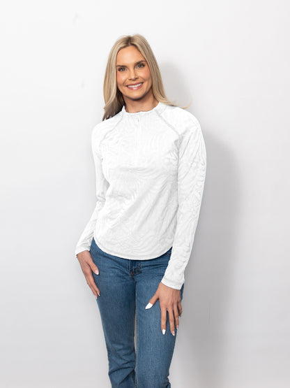 Sport Jacquard Raglan Sleeve Zip Neck