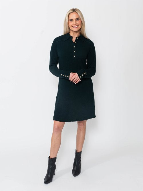 Seersucker Long Sleeve Dress
