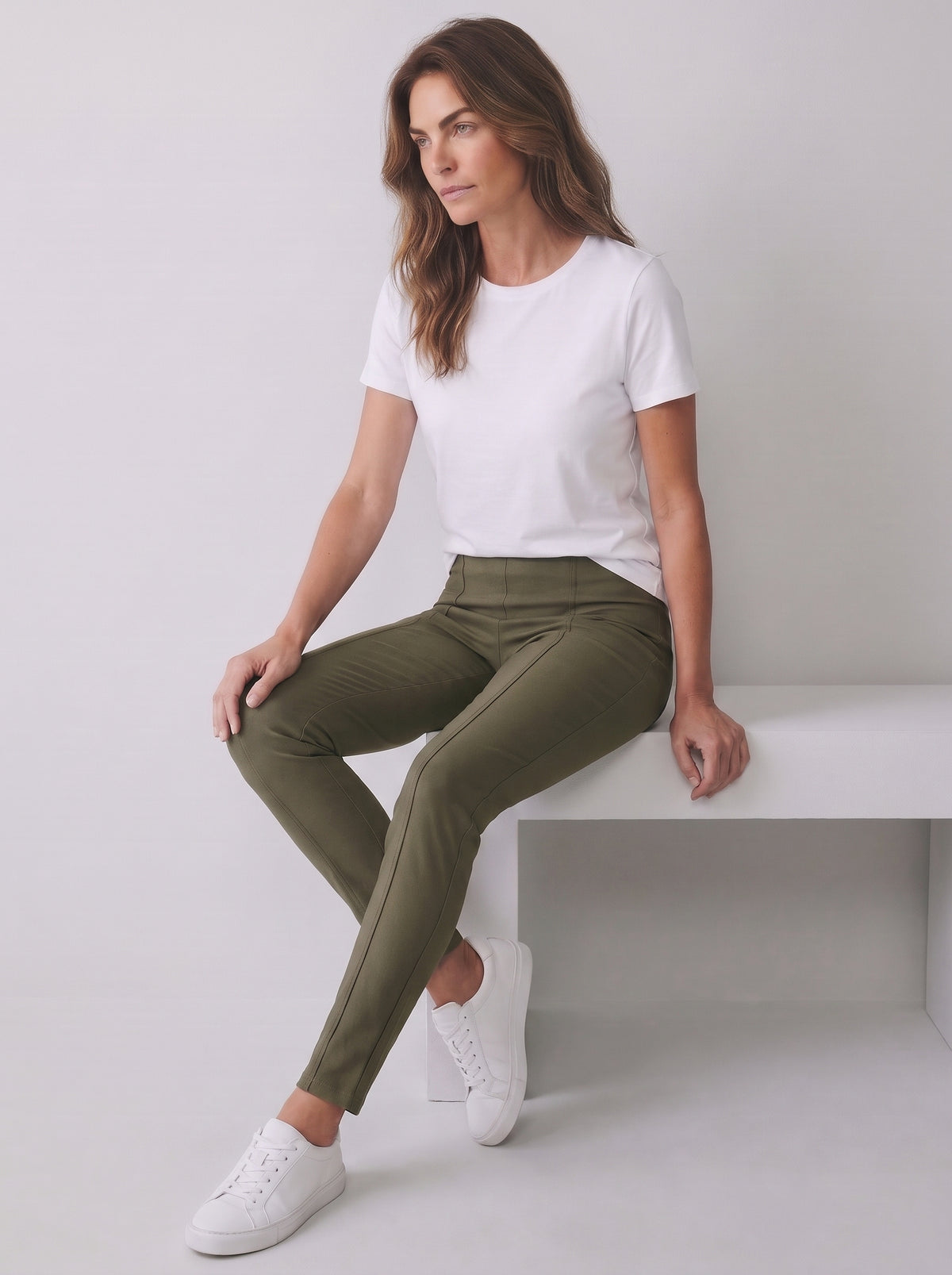 Fine Twill Seamed Legging