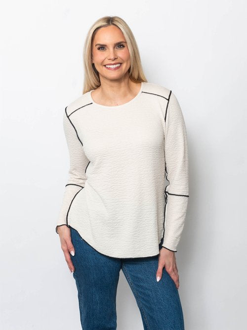 Seersucker Exposed Seams Top