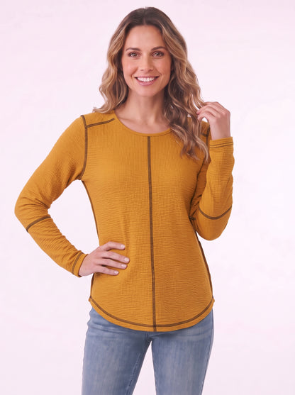 Seersucker Exposed Seams Top