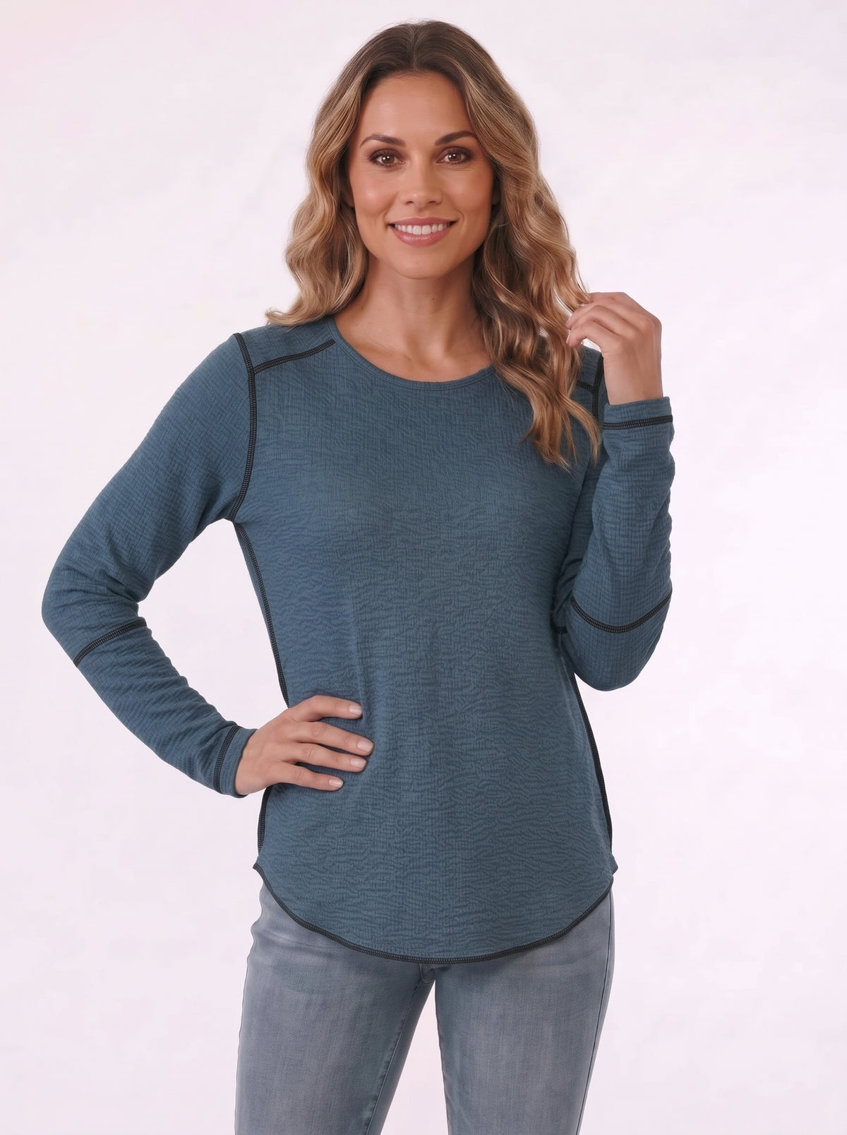 Seersucker Exposed Seams Top
