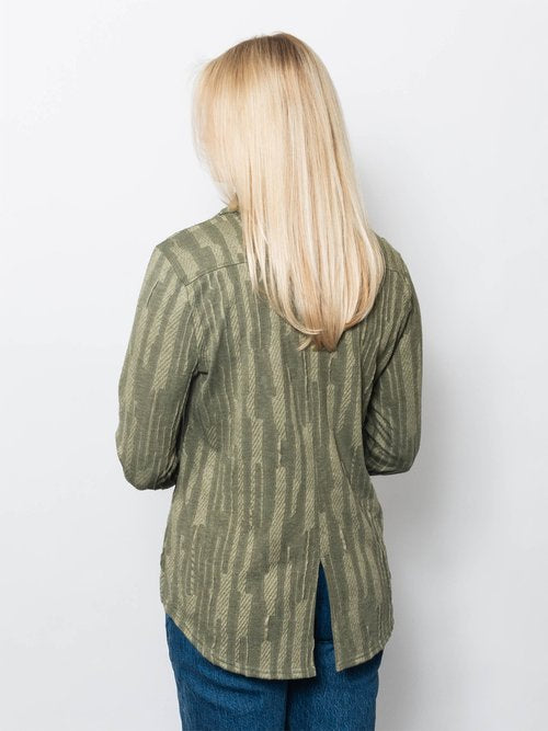 Stripe Jacquard Long sleeve Top