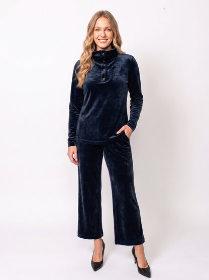 Microfleece Drawstring Cropped Pant