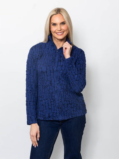 Blister Knit Quarter Zip Top