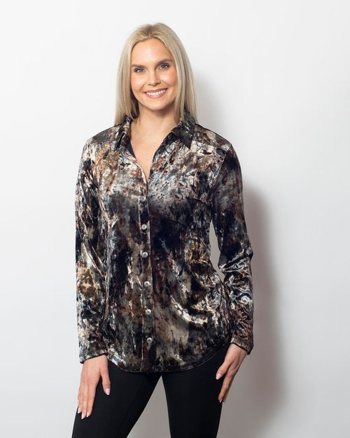 MarbleVelvet Buttoned Shirt