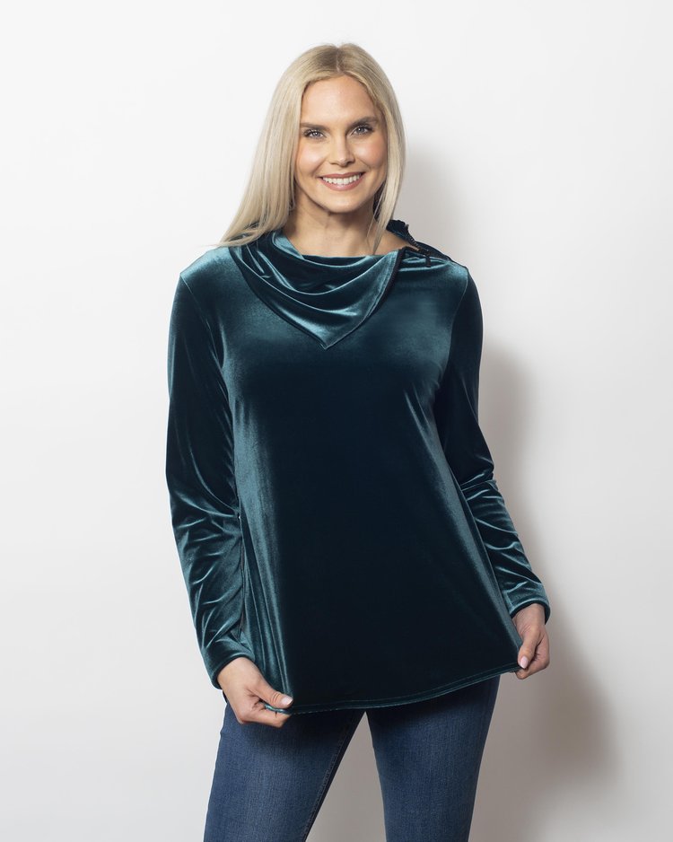 PlushTech Velvet Collared Top