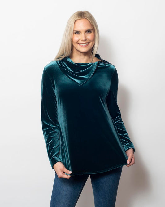 PlushTech Velvet Collared Top