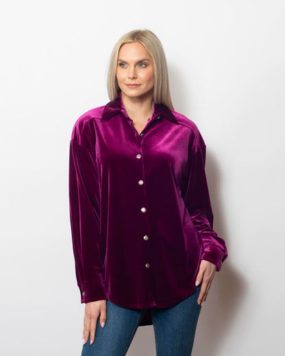 PlushTech Velvet Buttoned Shirt