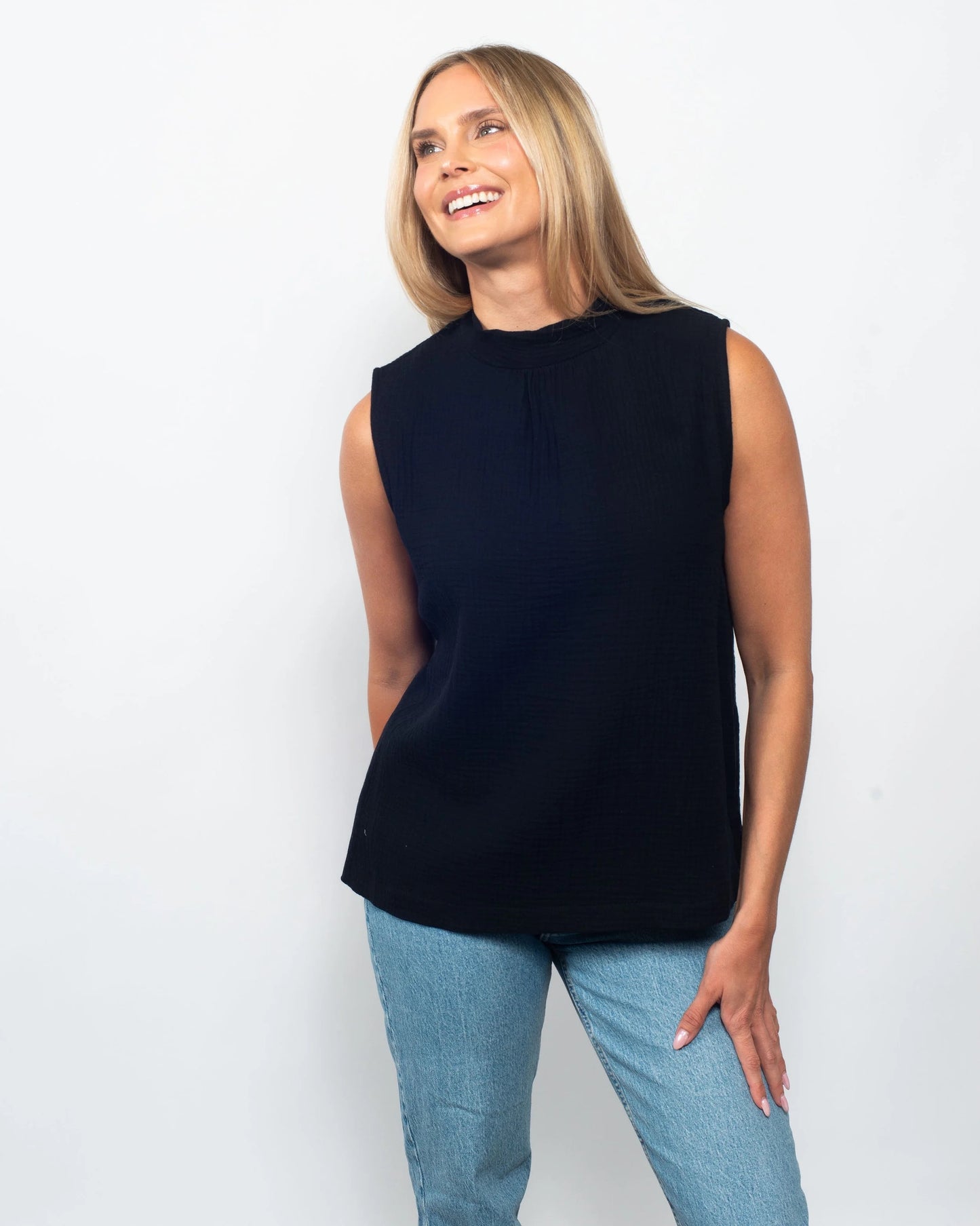 Organic Cotton Gauze Halter Top