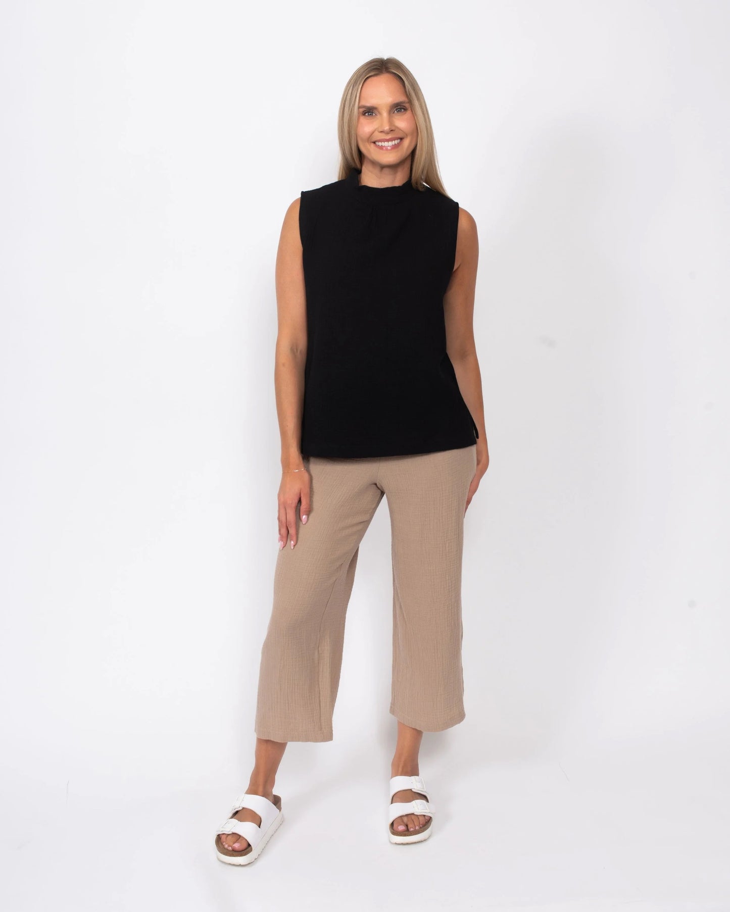 Organic Cotton Gauze Cropped Pant
