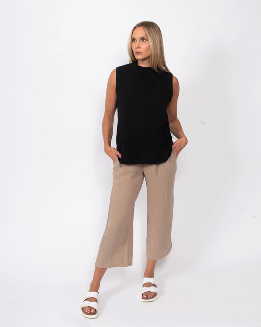 Organic Cotton Gauze Cropped Pant