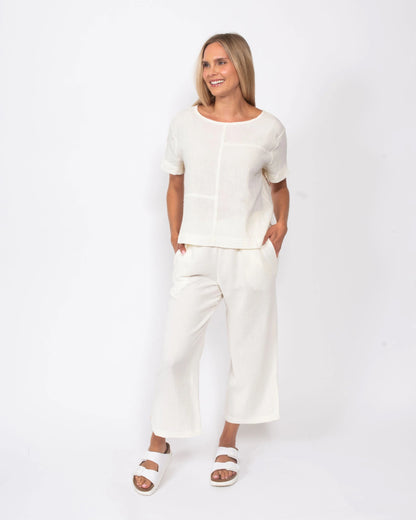 Organic Cotton Gauze Cropped Pant