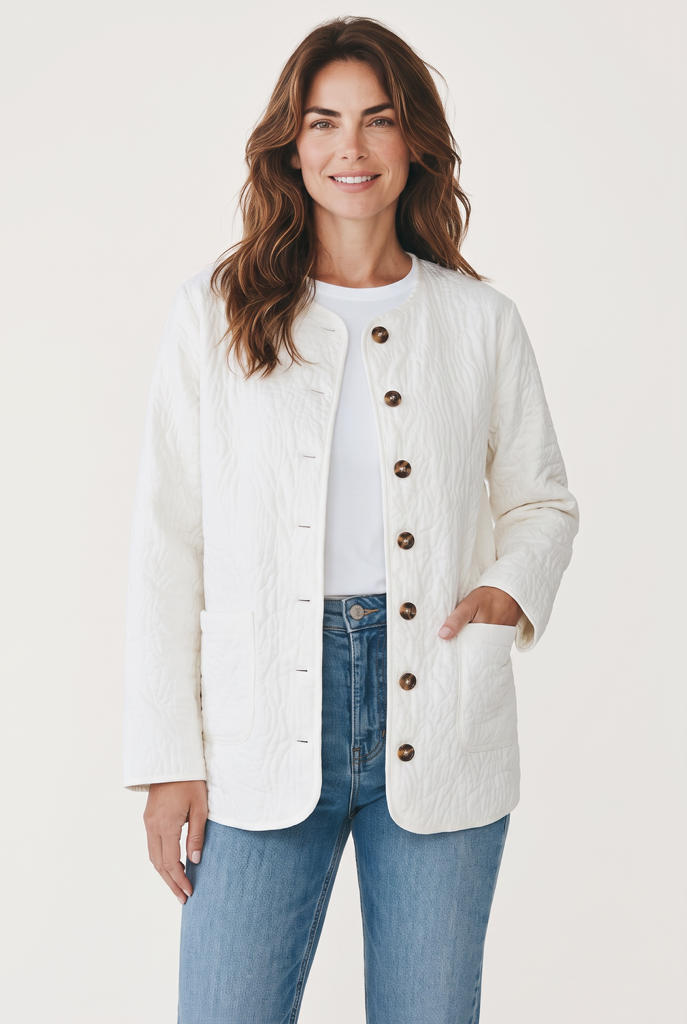 Quilted Puff Button-up Jacket