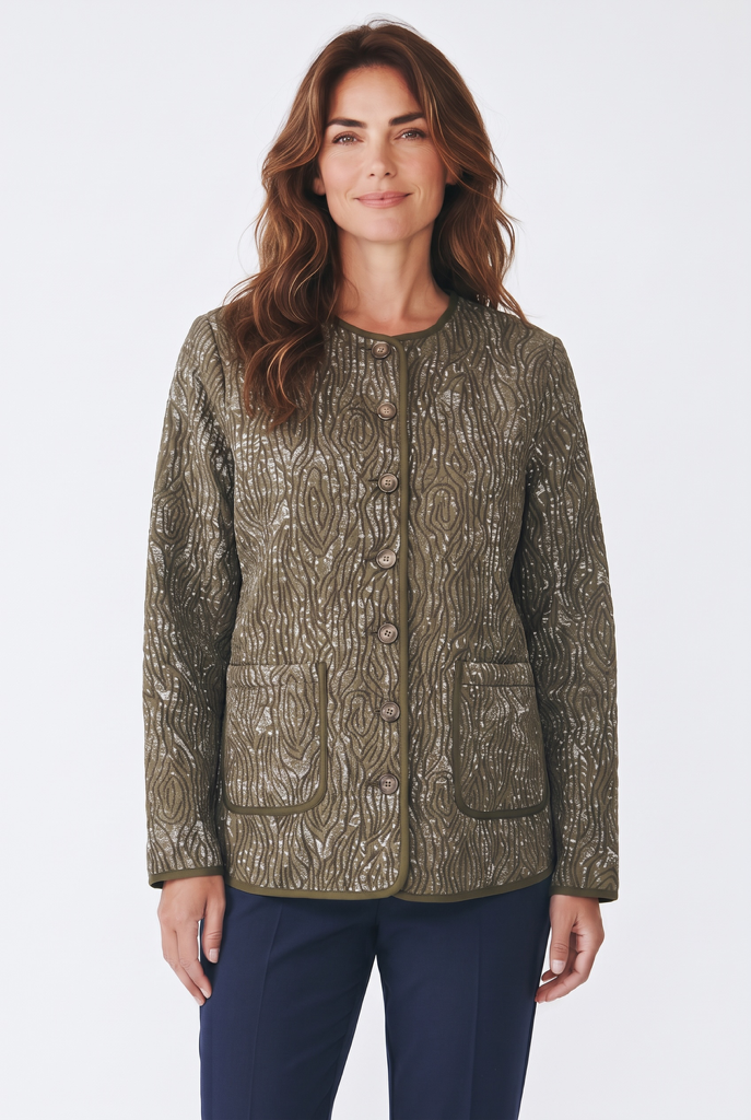 Quilted Puff Button-up Jacket
