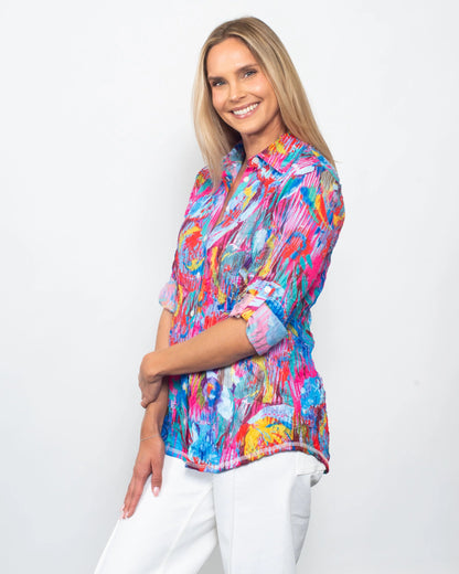 Crinkle Button Shirt