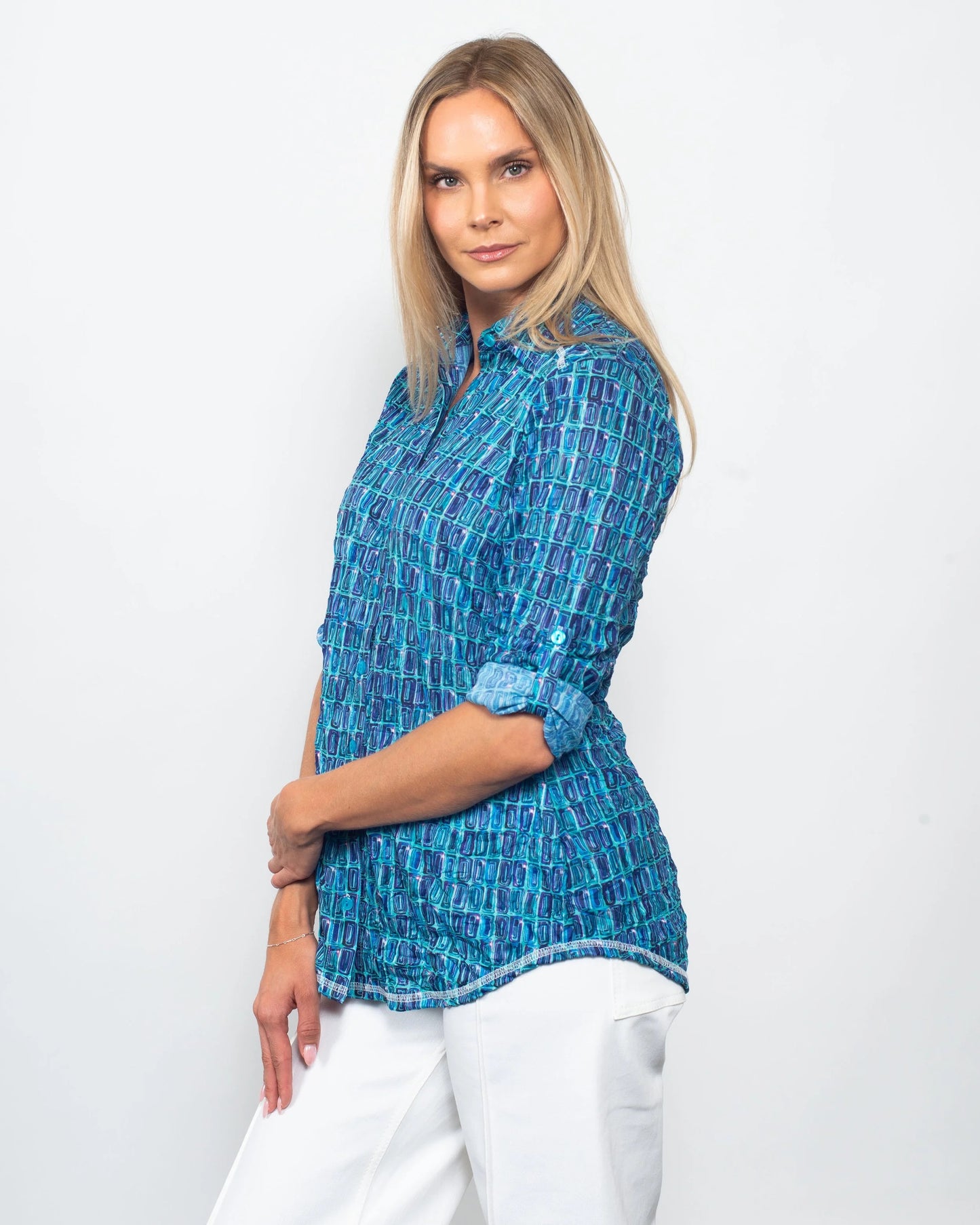 Crinkle Button Shirt