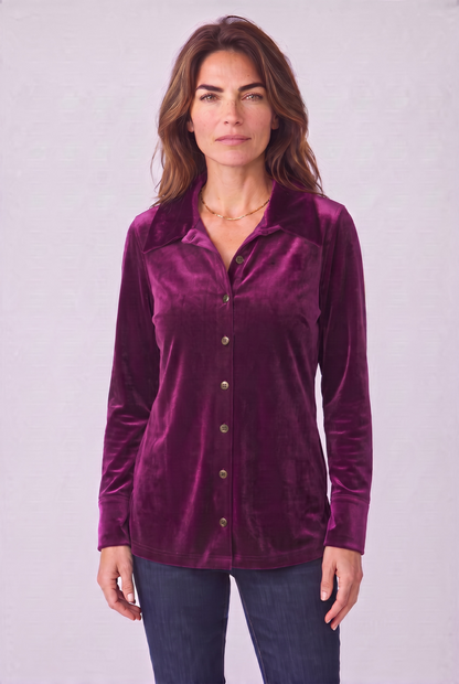 PlushTech Velvet Button Shirt