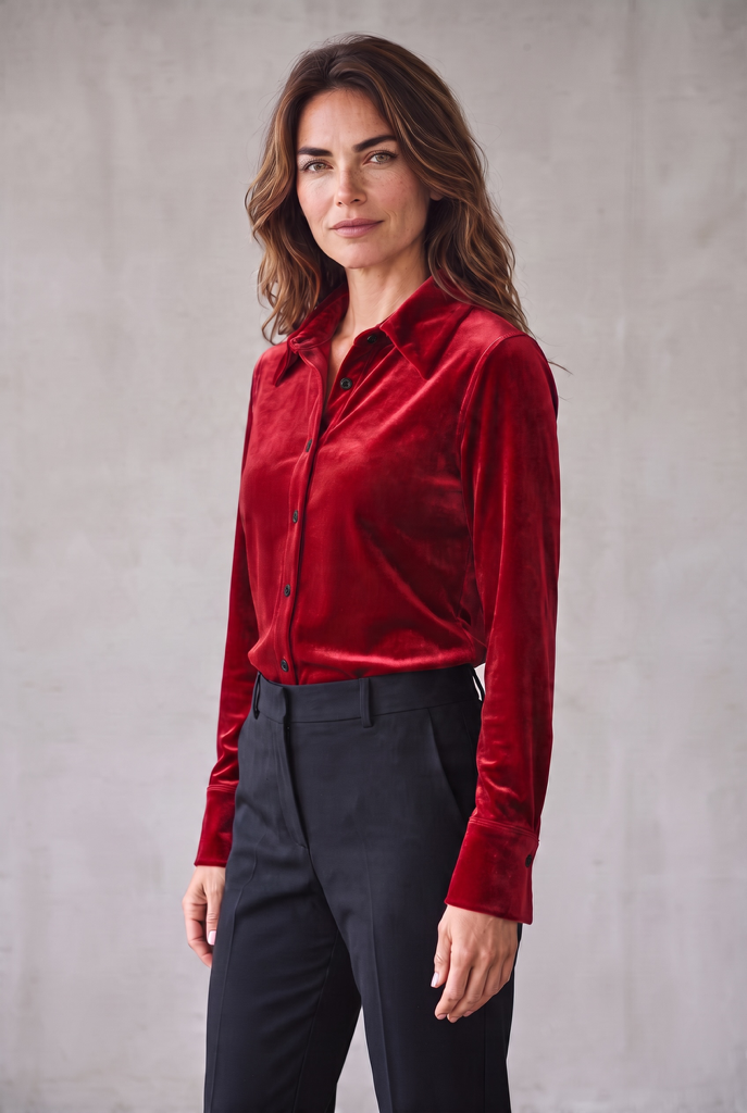 PlushTech Velvet Button Shirt