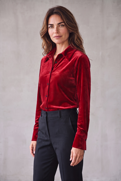 PlushTech Velvet Button Shirt