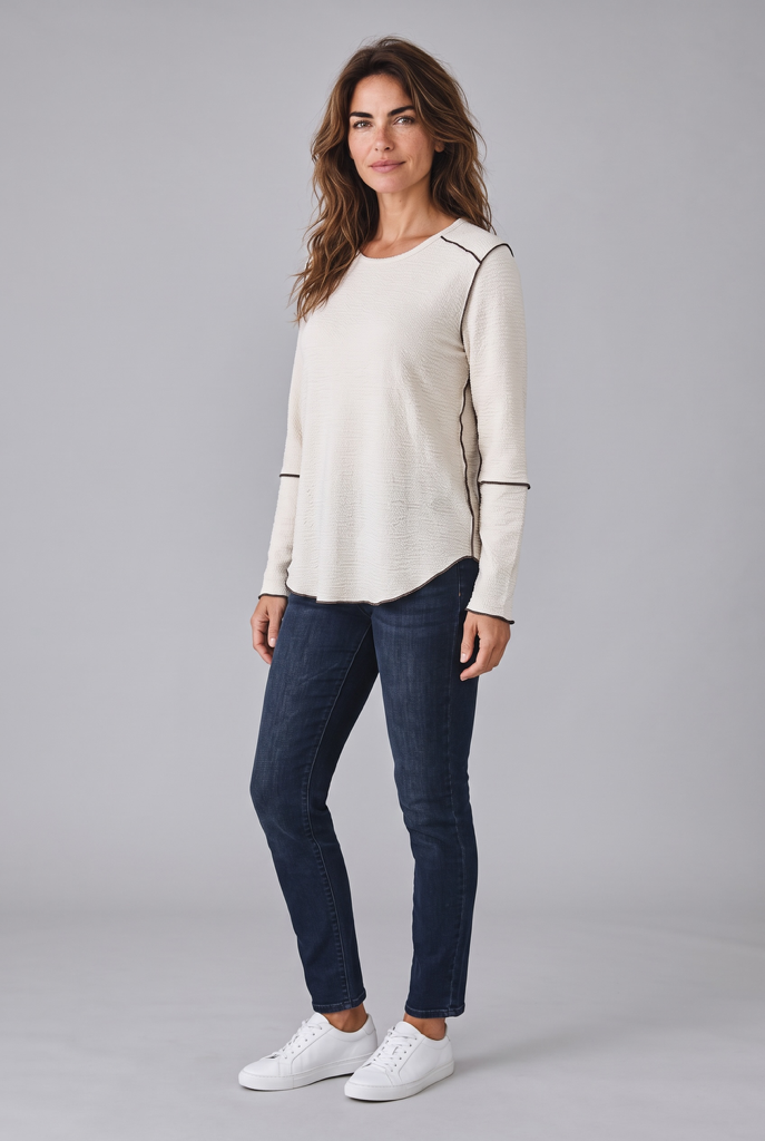 Seersucker Exposed Seams Top