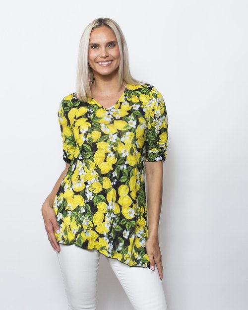 Crinkle V-Neck Blouse