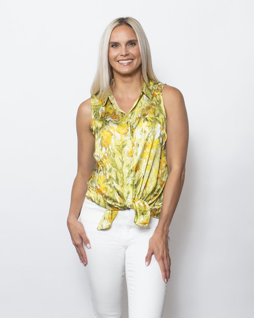 Printed Charmeuse Sleeveless