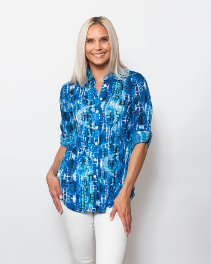 Crinkle Buttoned Blouse