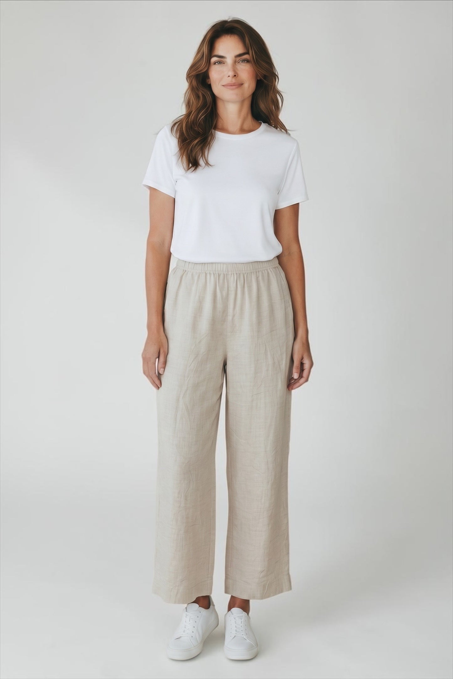 Cotton/Viscose Cropped Pant