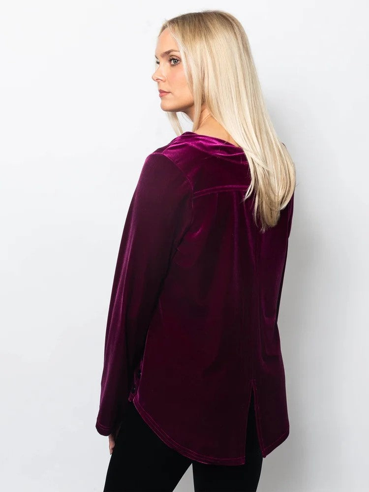 PlushTech Velvet Twisted Neck Top